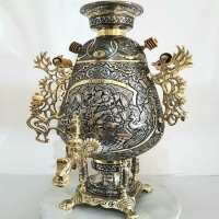 سماور زغالی ۸ لیتری، مدل جام دسته ملکه