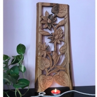 تابلو دیوارکوب و رومیزی طرح گل چوبی