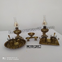 خرید و قیمت چراغ گردسوز و چایخوری برنجی - هنرظریف