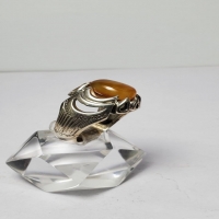 انگشتر عقیق مردانه - قیمت و خرید انگشتر مردانه عقیق خراسانی با رکاب نقره سیلندری سایز 64 - هنرظریف