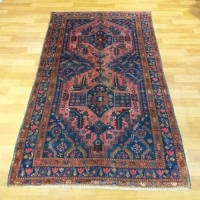 خرید آنلاین، فرش دستباف آنتیک روس طرح ۲ ترنج سایز قاليچه رنگ زمینه سرمه اي رنگ حاشیه سرمه اي کد ۳۹۵۷۵ | هنرظریف