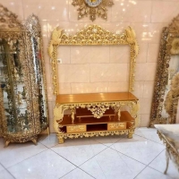 خرید، قیمت و مشخصات میز تلویزیون قاب دار روکش برنز، آلومینیوم درجه 1، ورق ضخیم، با کیفیت و ماندگار | هنرظریف