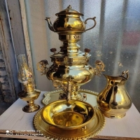 خرید، قیمت ومشخصات سماور زغالی برنجی سه لیتری مدل آیینه ورق برنج ضخیم با کیفیت درجه 1 - هنرظریف