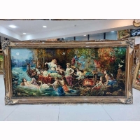 خرید، قیمت و مشخصات تابلو فرش دستبافت تبریز طرح 10 پری، چله ابریشم، سایز بزرگ، مارکدار اصل و بسیار زیبا و شیک | هنرظریف