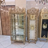 خرید، قیمت و مشخصات بوفه و ساعت برنز، مدل گل سرخ طاووس دار، بسیار زیبا و شیک، برنز درجه 1 | هنرظریف