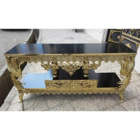 خرید قیمت و مشخصات میز تلویزیون طرح طاووس آبکاری برنز رنگ ثابت و کیفیت عالی با ضمانت | هنرظریف