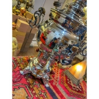 خرید آنلاین، سماور گازی 6 لیتری با کیفیت عالی، ورق ضخیم، برنجی، طرح پخدار، بسیار زیبا | هنرظریف