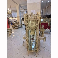 خرید، قیمت و مشخصات ساعت ایستاده با طرح طاووس، رنگ ثابت و روکش برنز و ورق ضخیم با کیفیت درجه یک | هنرظریف