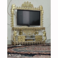 خرید، قیمت و مشخصات میز تلویزیون ۴ کشو، بسیار زیبا و خاص، طرح طاووس با کیفیت اعلاء و روکش برنز | هنرظریف