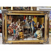 خرید تابلو فرش دستبافت، تابلو فرش دستبافت بتهوون چله ابریشم پر از ابریشم 50 رج، زیر قیمت بازار | هنرظریف