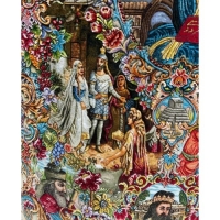 خرید تابلو فرش دستبافت، تابلو فرش دستبافت سلاطین طرح جدید، چله ابریشم 55 رج، زیر قیمت بازار | هنرظریف