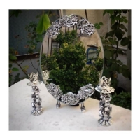 خرید آنلاین، سرویس آینه و شمعدان هفت سین، شمعدان زاماک، رنگ ثابت با کیفیت بالا | هنرظریف