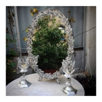 خرید آنلاین، سرویس آینه و شمعدان عقد، گل آفتاب گردان، رنگ ثابت و تضمینی، زیر قیمت بازار  | هنرظریف