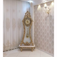 مشخصات، قیمت و خرید ساعت کنارسالنی ایستاده کمر باریک، جنس آلیاژ آلومینیوم با آبکاری برنز | هنرظریف