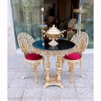 مشخصات، قیمت و خرید میز ناهارخوری 2 نفره طرح برنز با رنگ ثابت، قطر 80، کیفیت درجه 1 به قیمت تولیدی | هنرظریف