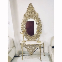 خرید، قیمت و مشخصات آینه کنسول طرح جدید، جنس آلیاژ آلومینیوم با آبکاری برنز، 5 سال ضمانت | هنرظریف