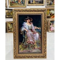 خرید تابلو فرش دستبافت، تابلو فرش دستبافت پرنس چله ابریشم پر از ابریشم 50 رج، زیر قیمت بازار | هنرظریف