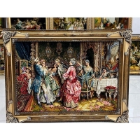 خرید، قیمت و مشخصات تابلو فرش مهمانی شب چله، چله ابریشم، نفیس، قاب درجه یک زیر قیمت بازار | هنرظریف