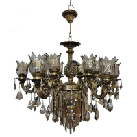 خرید آنلاین، لوستر اس ایتالیایی بزرگ 6 شاخه زیر کریستال، زیبا و نفیس با رنگ ثابت، زیر قیمت بازار | هنرظریف