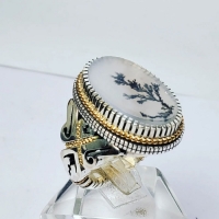 خرید آنلاین، شجر تک درخت کلکسیونی، با نگین شجر و رکاب طلا نقره، هنر دست، زیر قیمت بازار | هنرظریف