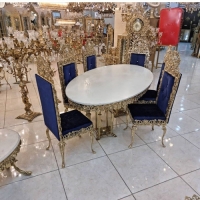 خرید، قیمت و مشخصات میز ناهار خوری بسیار زیبای 6 نفره برنزی، زیر قیمت بازار، کیفیت عالی | هنرظریف