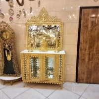 خرید، قیمت و مشخصات سرویس آینه وکنسول به همراه شمعدان و ساعت با رنگ ثابت زیر قیمت بازار | هنرظریف