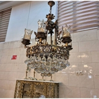 خرید، قیمت و مشخصات لوستر تمام برنز سایز 50 کریستال و لاله درجه 1، با ضمانت، با مناسب ترین قیمت | هنرظریف