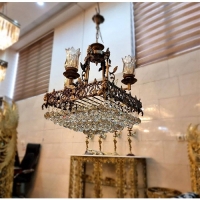 خرید، قیمت و مشخصات لوستر برنزی 12 لامپ سایز 50، طرح جدید و شیک، زیر قیمت بازار، کیفیت عالی | هنر ظریف