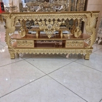 خرید، قیمت ومشخصات میز ال سی دی جنس آلیاژ و رویه ام دی اف طلایی درجه یک زیر قیمت بازار، کیفیت عالی - هنرظریف