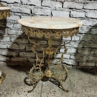 خرید، قیمت و مشخصات میز فرانسوی گل رز سه پایه، فوق العاده شیک با آبکاری درجه یک - هنرظریف