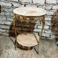 خرید، قیمت و مشخصات میز تلفن گل آفتابگردان نگین سربی سنگ مرمر، زیر قیمت بازار، ربگ ثابت - هنرظریف