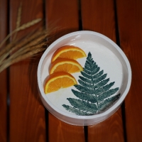 خرید، قیمت و مشخصات ظرف پذیرایی اُلِنی طرح سرو، کاملاً دست ساز، پخت کوره ای بدون سربف قابل شستشو - هنرظریف