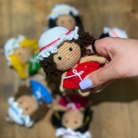 خرید و مشخصات عروسک کاموایی جاکلیدی مل مل خان و خنگول و دخترک ناز | هنرظریف