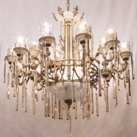 خرید، قیمت و مشخصات لوستر سرامیک کریستال آنتیک و شیک، کریستال های آویزی زیبا - هنرظریف