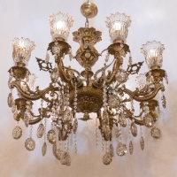 خرید، قیمت و مشخصات لوستر 8 شاخه با سر شاخه های شیشه ای آنتیک - هنرظریف