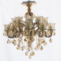 خرید، قیمت و مشخصات لوستر با بدنه آلیاژ و سر شاخه های طرح گل کیفیت کار درجه یک - هنرظریف