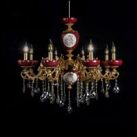 خرید، قیمت و مشخصات لوستر 8 شاخه مدل پاتریس بدنه آلیاژ و سرامیک با رنگ فورتیک درجه یک - هنرظریف