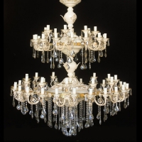 خرید، قیمت و مشخصات لوستر جناقی با بدنه برنزی 20 شاخه رنگ فرانسه کیفیت درجه یک - هنرظریف