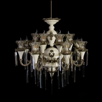 خرید، قیمت و مشخصات لوستر 8 شاخه برنزی طرح گلناز بزرگ چلچله و رنگ کرم با کیفیت - هنرظریف