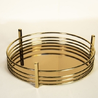 خرید، قیمت و مشخصات سینی گرد دور حلقه ای با جنس بدنه پروفیل و شیشه و رنگ فورتیک - هنرظریف