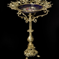 خرید، قیمت و مشخصات میوه خوری پایه دار کنار سالنی برنزی کیفیت رنگ و ساخت درجه یک - هنرظریف