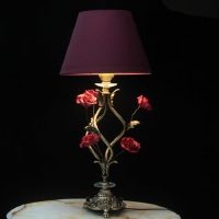 خرید، قیمت و مشخصات آباژور شیلد دار آلومینیومی طرح گل رز و رنگ ثابت - هنرظریف