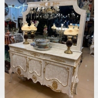 خرید، قیمت و مشخصات آینه کنسول سه در معرق کاری شده طراحی شیک و خاص کار شده با چوب روس درجه یک - هنرظریف