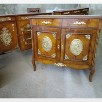 خرید، قیمت و مشخصات کنسول دو درب کلاسیک معرق کاری شده با طراحی شیک و آنتیک - هنرظریف