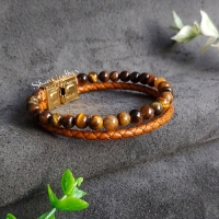 خرید آنلاین، دستبند طبیعی چرم گاوی بسیار باکیفیت، زیر قیمت بازار | هنرظریف