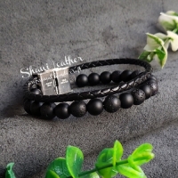 خرید آنلاین، دستبند طبیعی چرم گاوی هنردست ایرانی، به قیمت تولیدی | هنرظریف