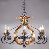 خرید آنلاین، لوستر اسپانیش مدل باسیلو کد ۲۹۱۲ توریستی ساحلی، مدرن، رنگ ترکیبی مشکی طلایی، با قیمت عالی