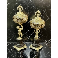 خرید آنلاین، شکلات خوری برنزی در دار، طرح پسر بچه پایه سنگ شکیل و طلایی، به قیمت مناسب | هنرظریف