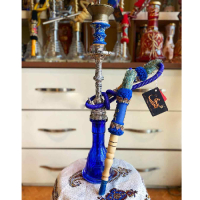 خرید، قیمت و مشخصات قلیان کامل برنجی گلابی قلم آبکاری شده، شیشه تراش زنبوری، شیلنگ چرم طبیعی ارزان و باکیفیت _ هنرظریف