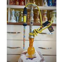 خرید، قیمت و مشخصات قلیان کامل برنجی دو مرتبه شمش قلم، دارای پنج خروجی دود، 5 سال گارانتی ارزان و باکیفیت _ هنرظریف